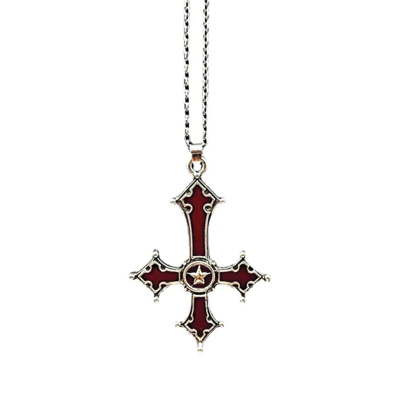 Nocturne Red Cross Choker Pendant