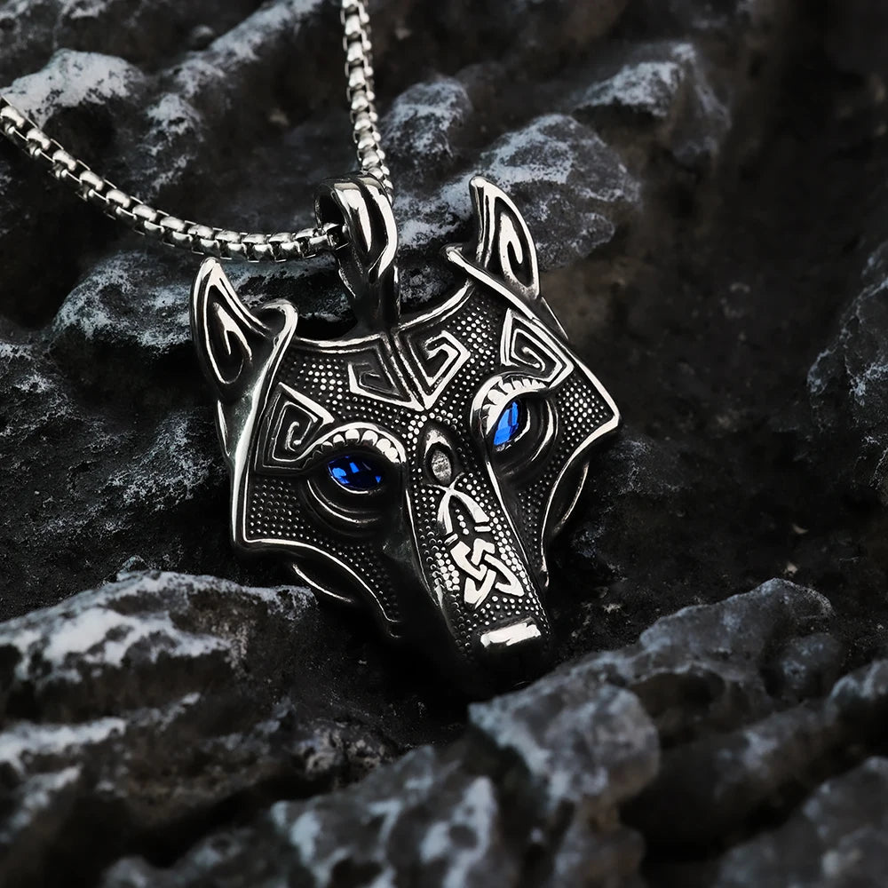 Celtic Wolf Head Viking Amulet Titanium Steel Pendant Nordic