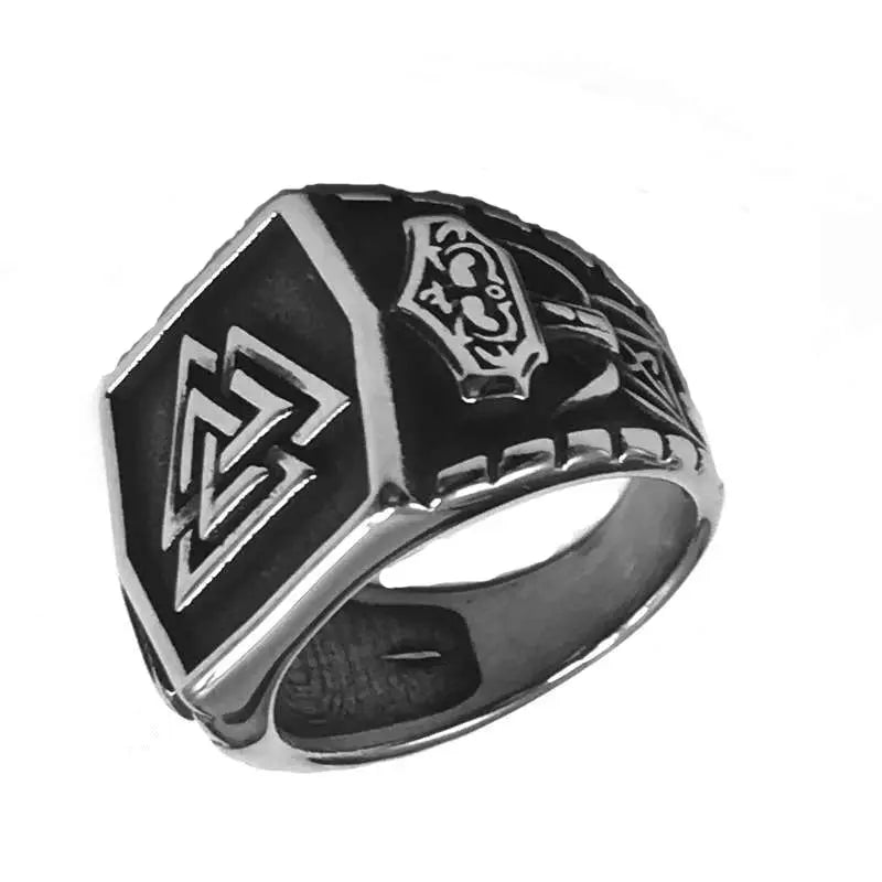 Nordic Viking Rune Mjolnir Ring