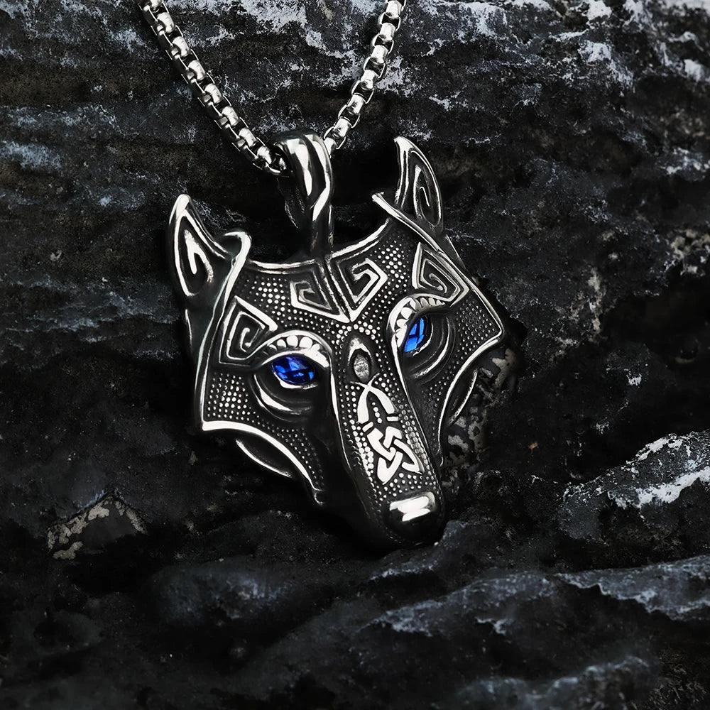 Celtic Wolf Head Viking Amulet Titanium Steel Pendant Nordic
