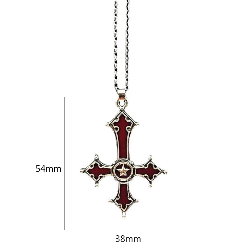 Nocturne Red Cross Choker Pendant