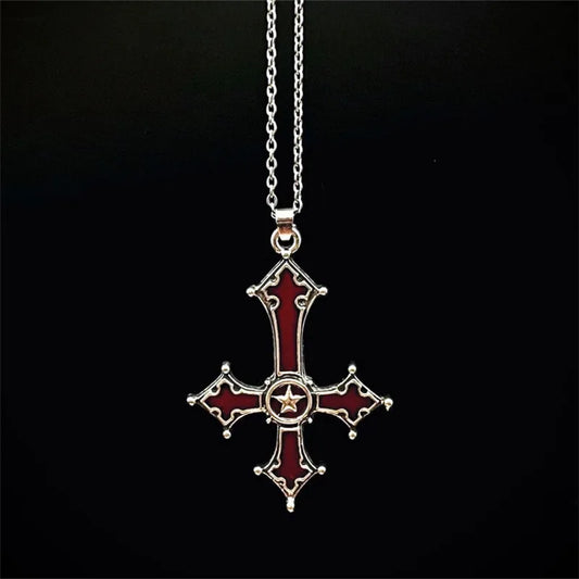 Nocturne Red Cross Choker Pendant